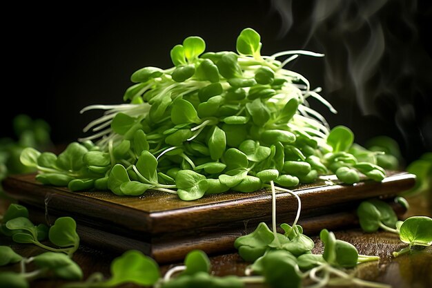 Les pousses de pois, la salade de printemps