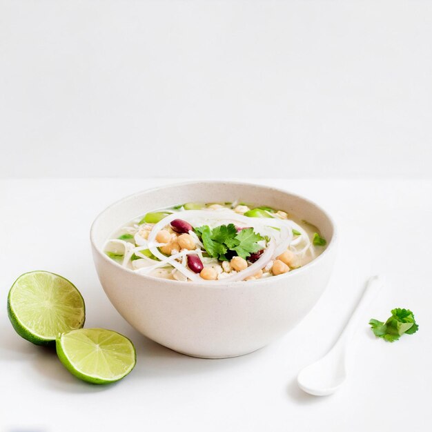 Photo pozole sur un fond blanc