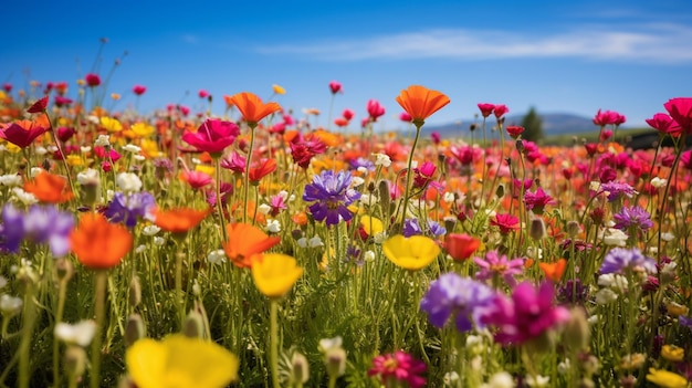 Une prairie de fleurs sauvages vibrante met en valeur la beauté de la nature