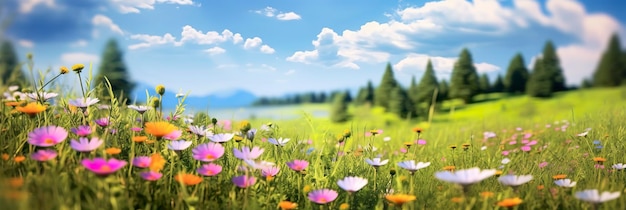 Prairie idyllique en été