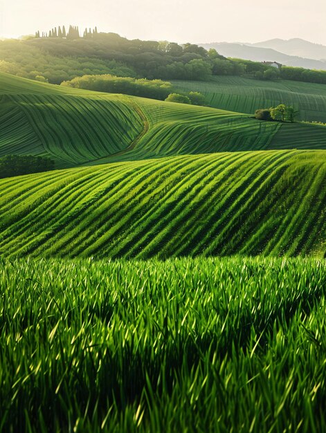 Des prairies luxuriantes à l'aube