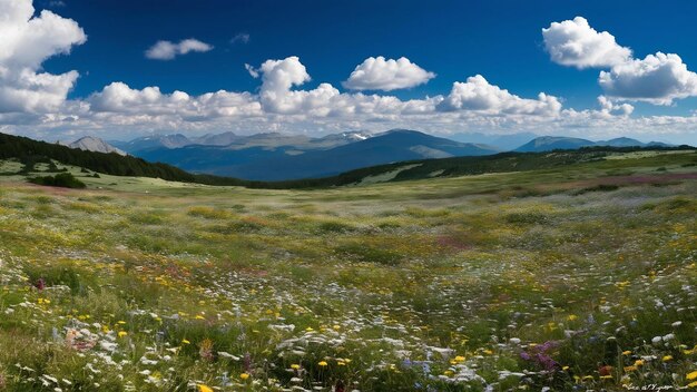 Photo prairies des pyrénées en été