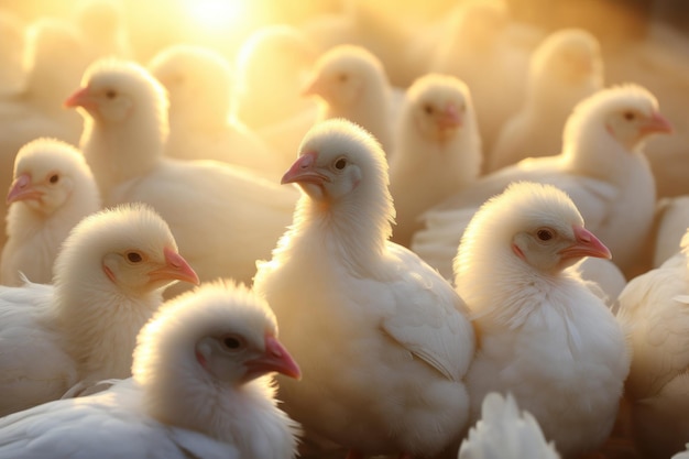 Pratiques avicoles durables Les poulets prospèrent dans une ferme rurale emblématique de l'agriculture