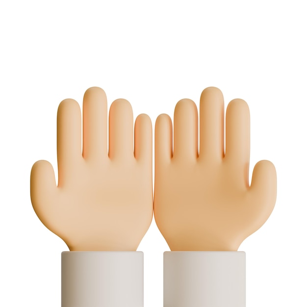 Pray Hand 3D Render est l'élément de conception de la vue avant