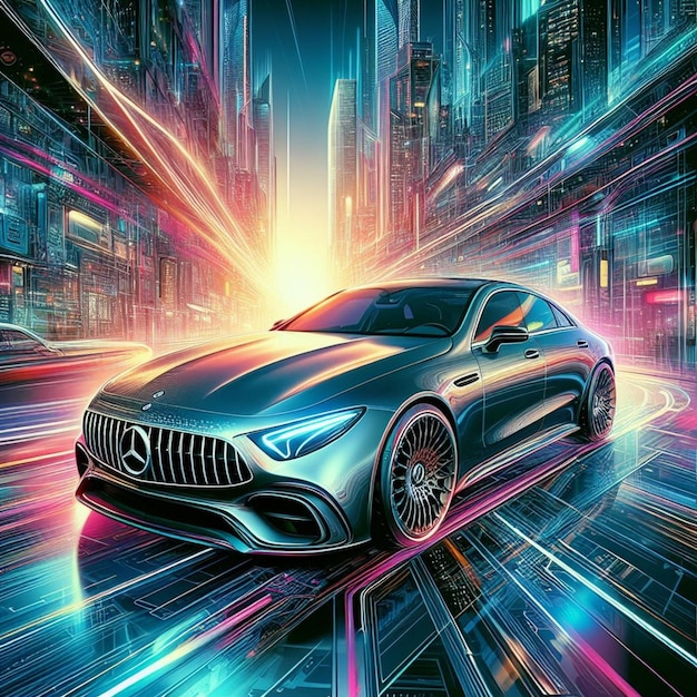 La précision artistique détaillée de l'illustration Mercedes-Benz canalise l'esprit de la maîtrise numérique