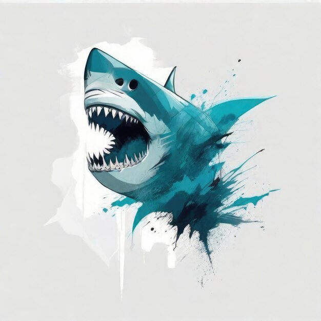 Photo predator minimaliste un design de t-shirt de requin qui laisse une impression