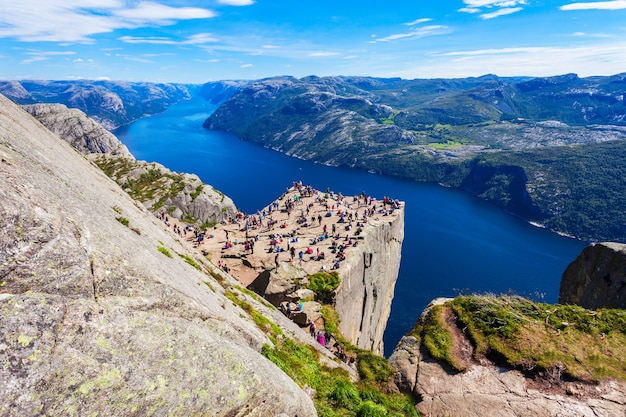 Preikestolen ou Prekestolen ou Pulpit Rock vue aérienne, Norvège