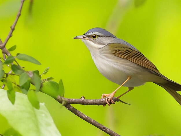 Premia à ventre jaune assis sur un arbre