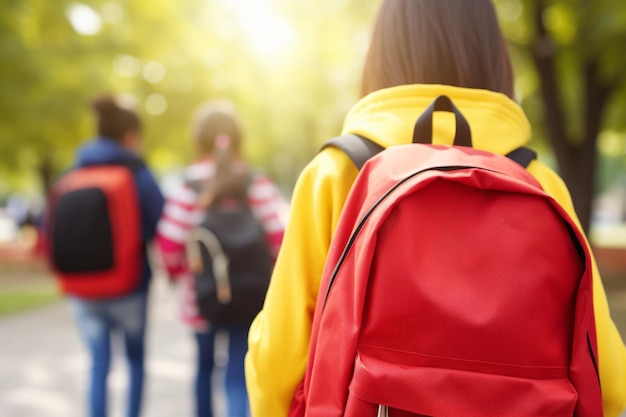 Premier jour de groupe d'école primaire petits enfants écoliers élèves étudiants ensemble à l'université