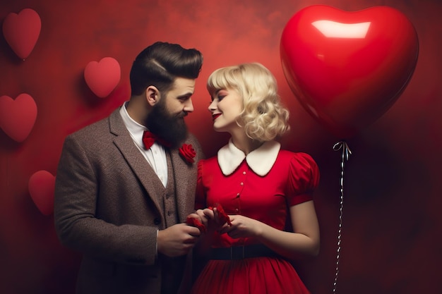 le premier plan d'un couple amoureux le jour de la Saint-Valentin