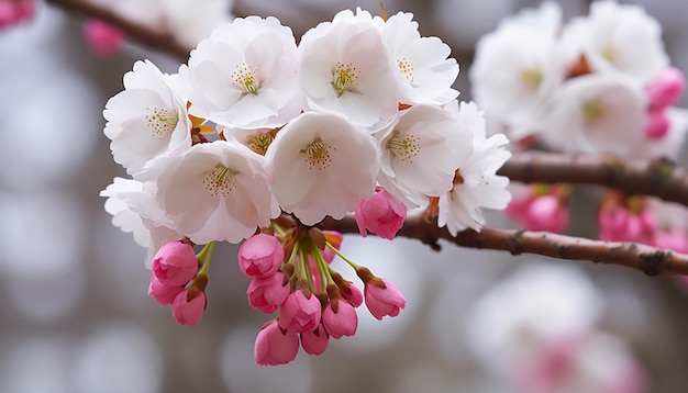 la première floraison de cerises dans un parc de la ville