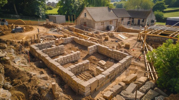 La première pierre d'une nouvelle construction est posée.