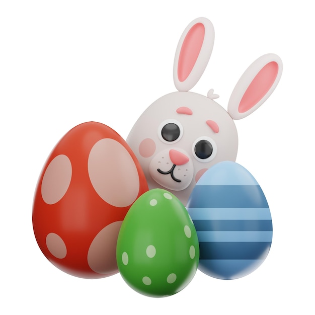 Premium Happy Easter egg icône rendu 3D sur fond isolé