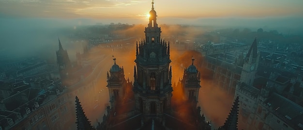 Photo prendre une photo du haut de la tour de l'église st mary39s all souls college royaume-uni angleterre