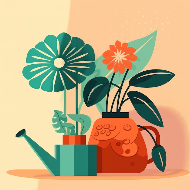 Photo prendre soin des plantes illustration vectorielle