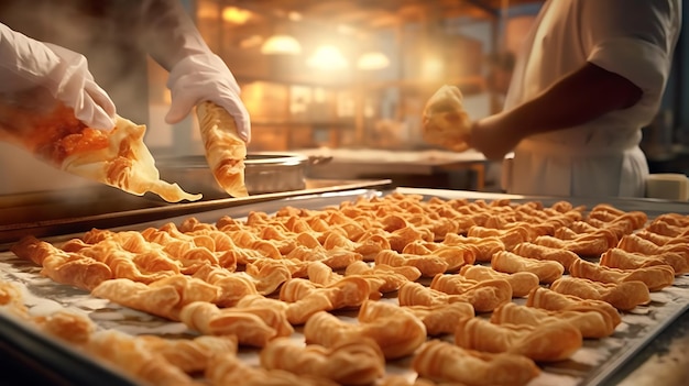 Préparation de bonbons turcs traditionnels Gros plan Pâtisserie AI Générative