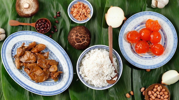 Préparation des ingrédients Zongzi