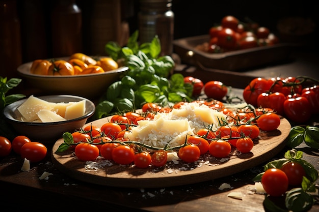 Préparation de pâtes artisanales poivrons tomates cerises et sel le paradis des chefs