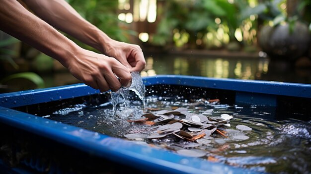 Préparation de la piscine papier peint HD 8K Image photographique en stock