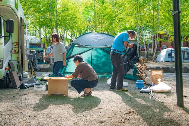 Préparation pour le camp