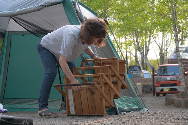 Préparation pour le camping