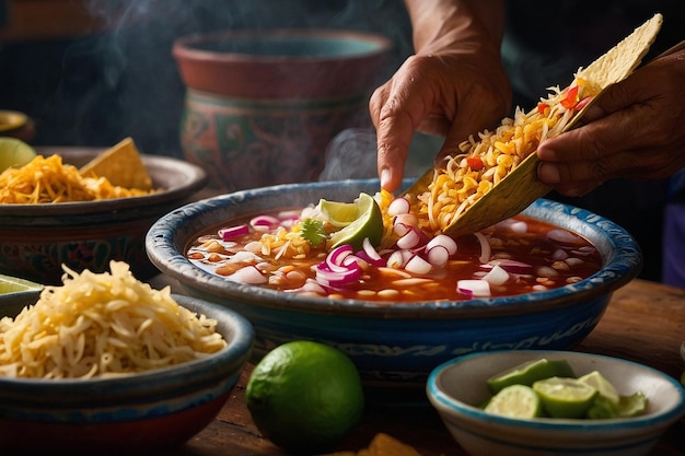 Préparation de Pozole Traditi