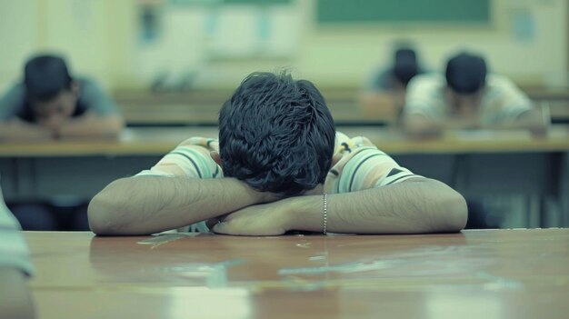 Photo une préparation stressante à l'examen