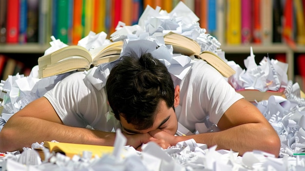 Photo une préparation stressante à l'examen