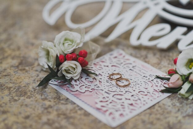 Photo préparé pour le marié bijoux et accessoires pour la cérémonie de mariage