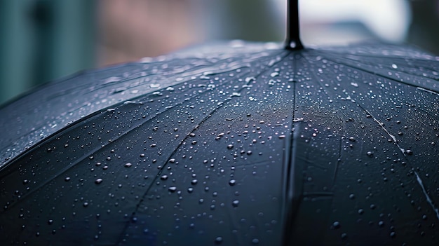 près du parapluie noir pendant la pluie ai génératif