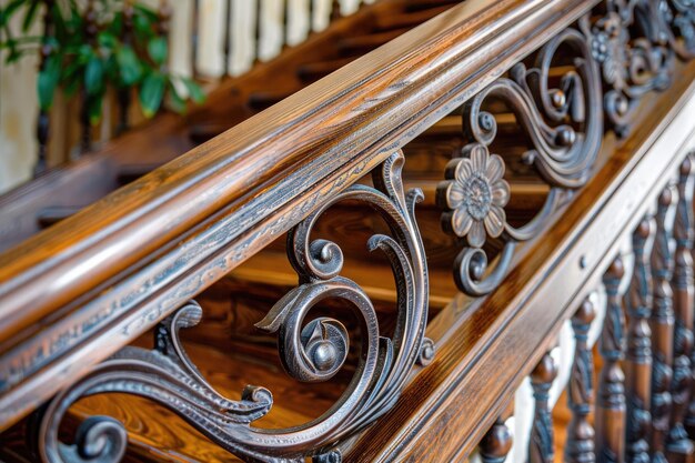 Photo près d'un escalier en bois