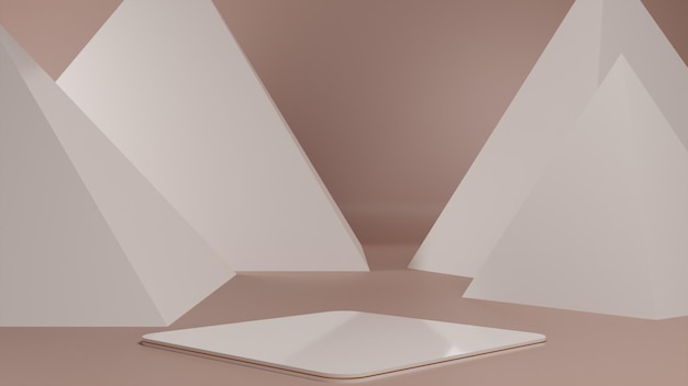 Présentation du produit d'arrière-plan d'affichage de podium simple blanc et doré réaliste minimal