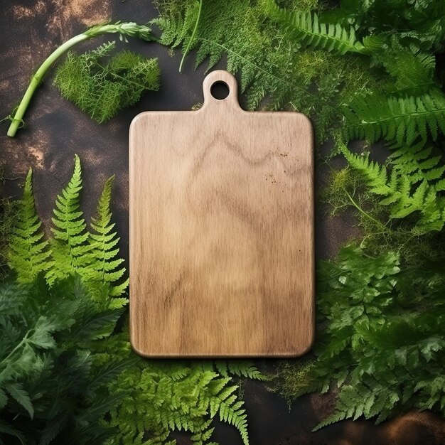 Présentation du produit avec un podium en bois au milieu d'une forêt tropicale luxuriante améliorée par un fond vert vibrant3d rendu Image créée avec AI