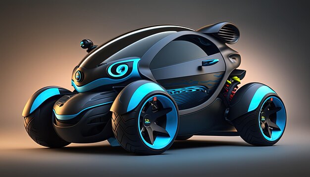Présentation du studio de conception de voitures autonomes électriques futuristes Generative Ai