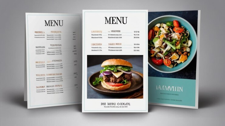 Photo présentation élégante du menu du restaurant
