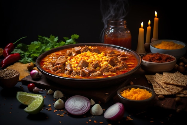 Une présentation élégante de Pozole Gourmet