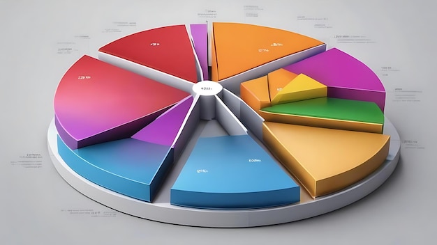 Présentation d'un graphique pie infographique marketing d'entreprise ou analyse financière concept de fond 3d il