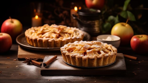 Présentation de pâtisseries de pommes maison délicieusement dorées