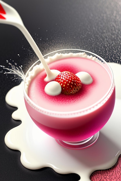 Présentation de produits de délicieuses boissons au jus de fraise et boissons aux fruits