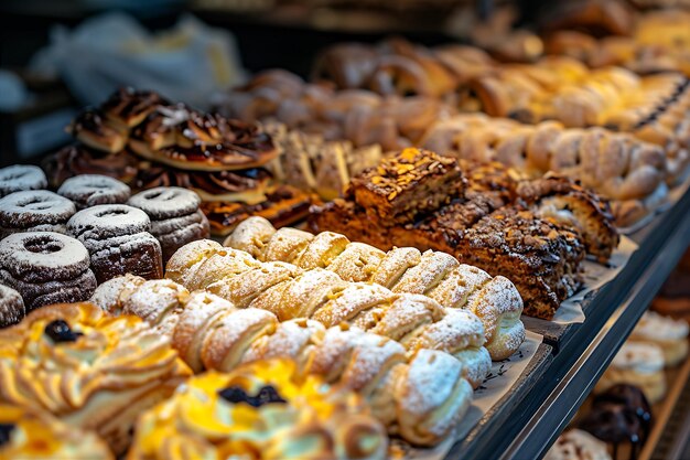 Présentation de la vente de diverses pâtisseries