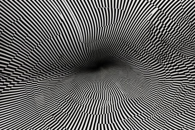 Photo présente la visualisation d'une illusion optique avec de fines lignes à motifs qui créent une ia générative passionnante