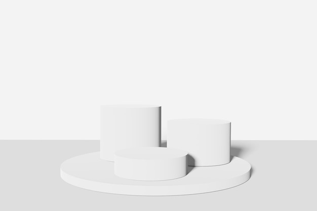 Photo présentoir de piédestal avec fond abstrait de couleur blanche avec concept de support de boîte podium pour les produits de promotion de la marque rendu numérique 3d réaliste