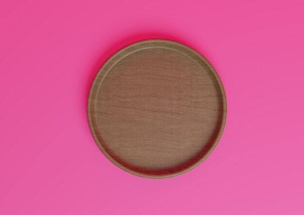 Présentoir de produit simple minimal rose plat en bois vue de dessus à plat au-dessus pour les produits de la nature