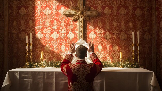 Un prêtre catholique célébrant