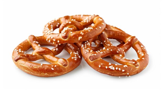 Pretzels sur fond blanc isolé