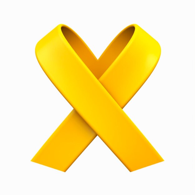 Prévention du suicide 3D ruban jaune avec cœur