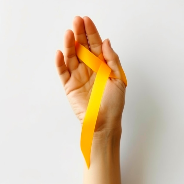 Prévention du suicide avec ruban coeur jaune