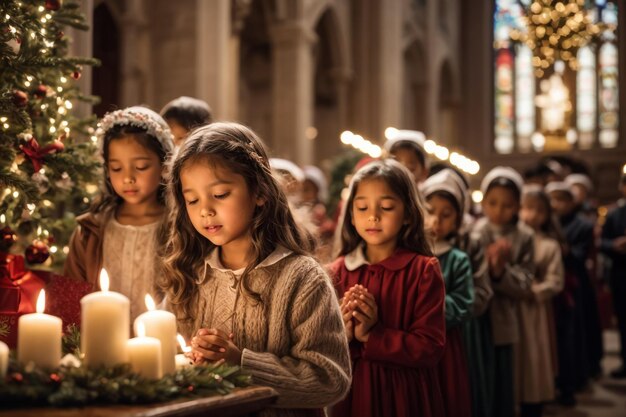 La prière de Noël à l'église