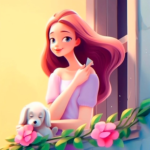 Une princesse de dessin animé en 3D