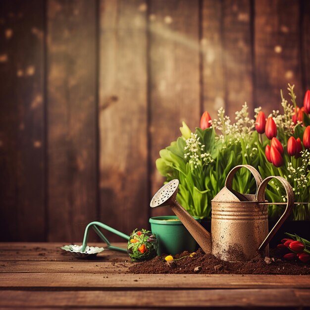 Photo printemps dans le jardin concept d'arrière-plan avec espace de texte libre